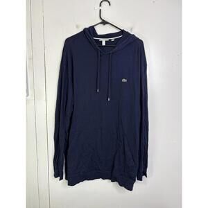 Lacoste Shirt Mens 3XL B Hoodie Lightweight Sweatshirt Pullover Casual Navy